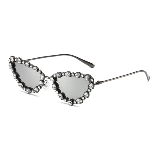 JRLLFD Sonnenbrille Damen Retro für Herren Vintage Luxus Weiblich UV400 (Gun Silver) von JRLLFD