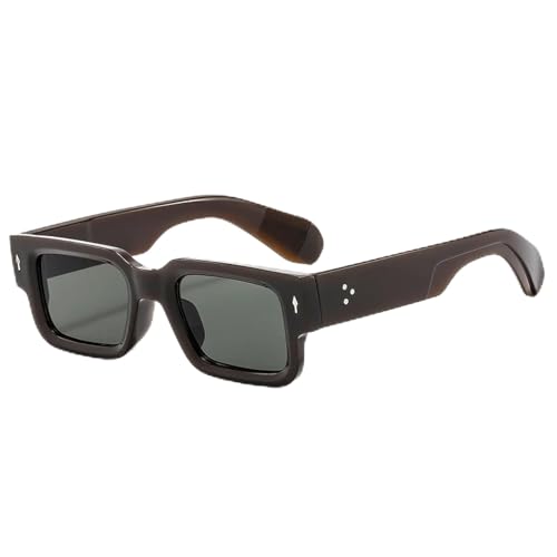 JRLLFD Sonnenbrille Damen und Herren Retro Luxusmode Outdoor Autofahren UV400 (Kaffeegrün) von JRLLFD