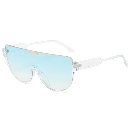 JRLLFD Übergroße Sonnenbrille für Damen und Herren, modisch, einteilig, winddicht, für Outdoor-Sport, UV400 (klar blau) von JRLLFD