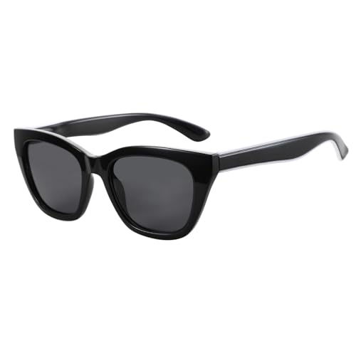 JRLLFD UV400 Sonnenbrille, modisch, dicker Rahmen, polarisiert, für Damen (001 graue Linse) von JRLLFD