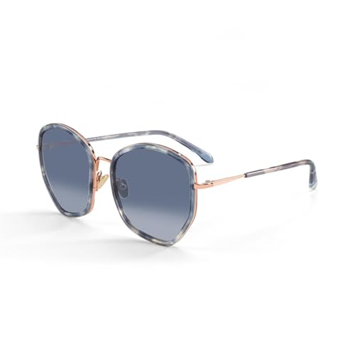 JRLLFD UV400-Sonnenbrille, übergroßer Acetat-Sonnenschirm für Damen (002 BLAU) von JRLLFD