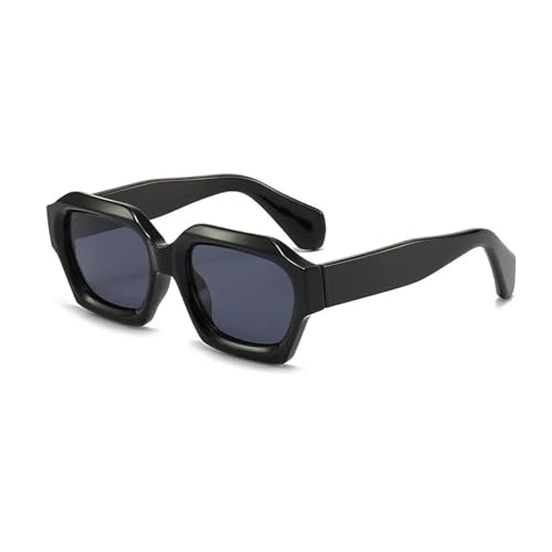 JRLLFD Unregelmäßige Sonnenbrille Herren Damen Männlich Retro Polygon Weiblich UV400 (Sandschwarz) von JRLLFD