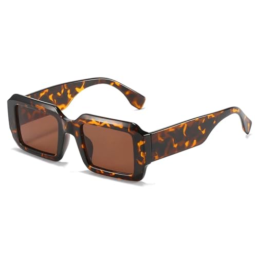 JRLLFD Vintage Klassische Sonnenbrille für Damen, modisch, luxuriös, für Damen und Herren, zum Fahren im Freien, UV400 (Leopardenbraun) von JRLLFD