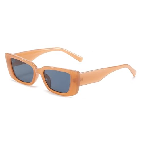JRLLFD Vintage Kleine Sonnenbrille Herren Damen Mode Klassisch Damen Fahren Schatten UV400 (Teegrau) von JRLLFD