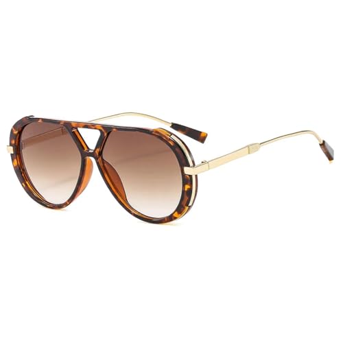 JRLLFD Vintage Sonnenbrille Damen Gradient Lens Shades UV400 Brillen (Leopardentee) von JRLLFD