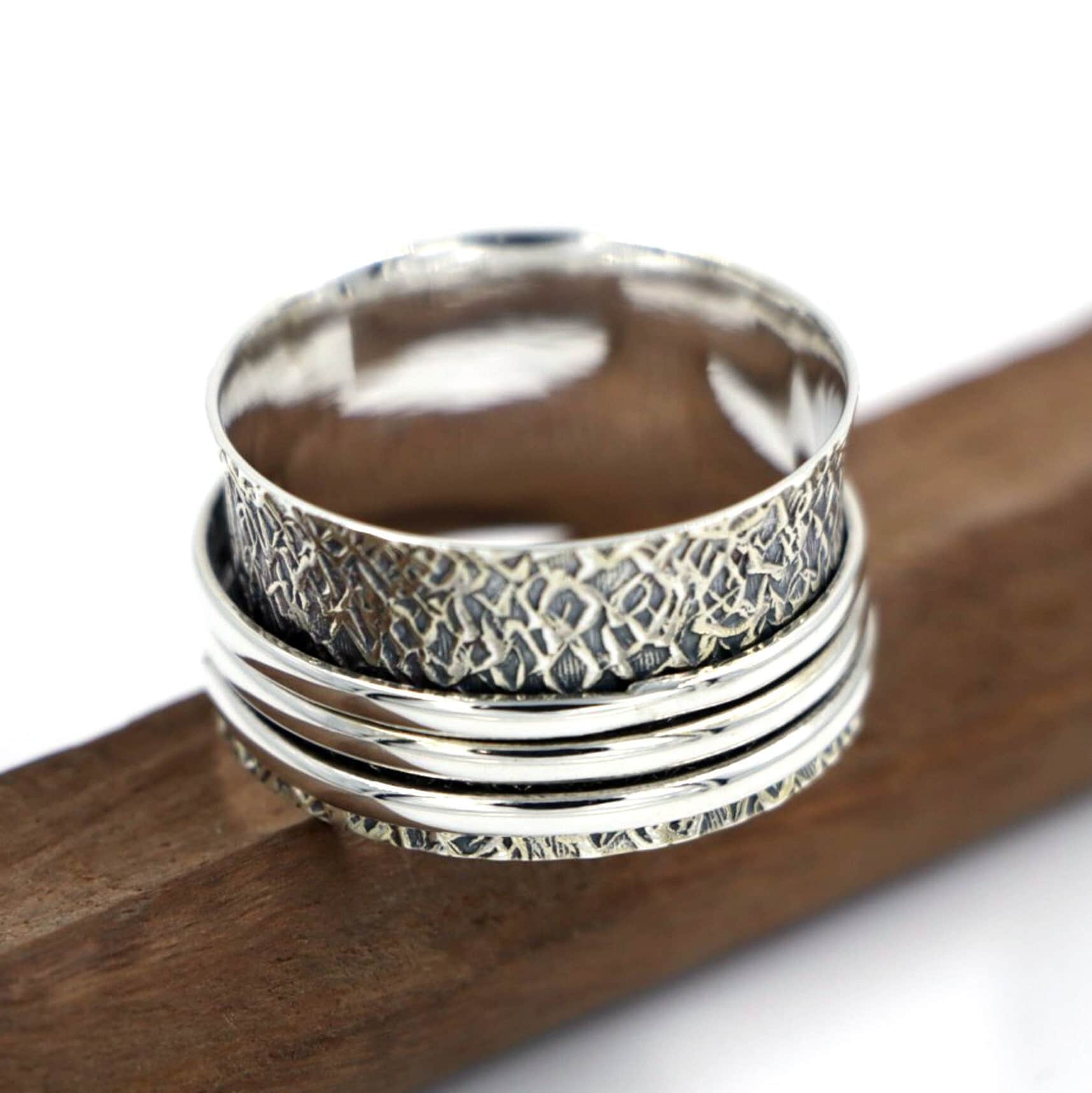 925 Sterling Silber Ringe Für Frauen, Spinner Ring, Angst Daumen Zappeln Handgemacht, Weihnachtsgeschenk Sie von JRPJEWELS