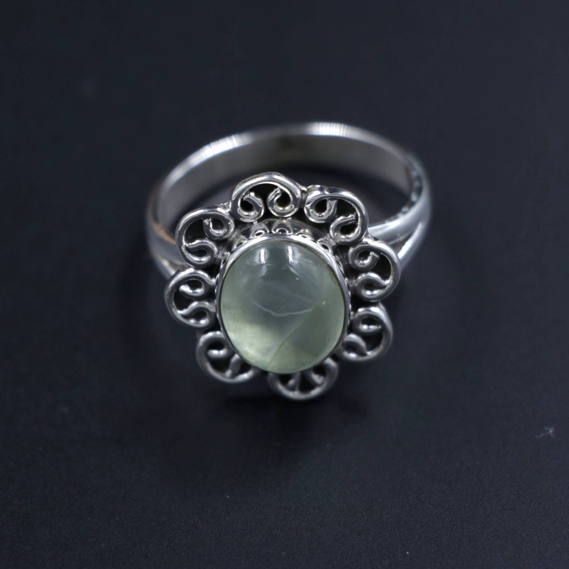 Grüner Prehnit Ring 925 Sterling Silber Ringe Für Frauen Handgemacht Edelstein Oval Verlobung Hochzeit Geschenk Sie von JRPJEWELS