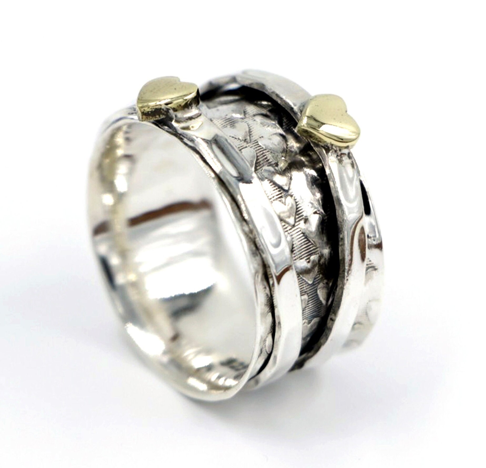 Herz Spinner Ring, 925 Sterling Silber Ringe Für Frauen, Angst Zappeln Daumen Handgemacht, Weihnachtsgeschenk Sie von JRPJEWELS