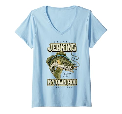 Damen Ich suche Immer Meine Rute lustig Fischen Geburtstag geboren T-Shirt mit V-Ausschnitt Damen Ich suche Immer Meine Rute lustig Fischen Geburtstag geboren T-Shirt mit V-Ausschnitt von JRRTS -Fischereidesigns