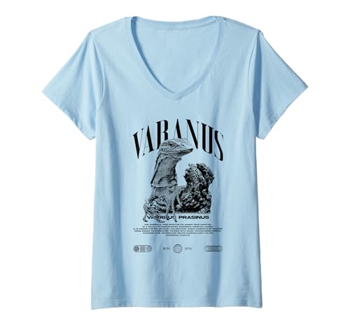 Damen Green Tree Monitor Echsenbesitzer Streetwear Reptile Keeper T-Shirt mit V-Ausschnitt Damen Green Tree Monitor Echsenbesitzer Streetwear Reptile Keeper T-Shirt mit V-Ausschnitt von JRRTS Green Tree Monitor Designs Designs
