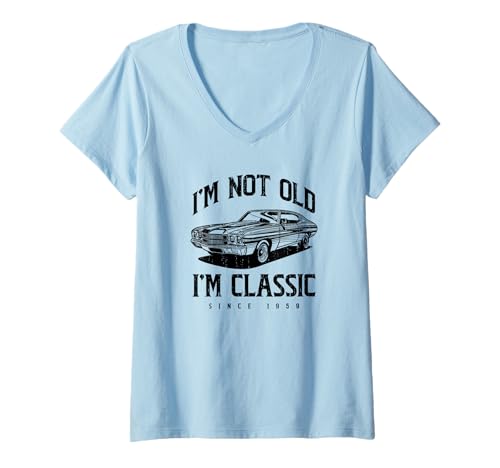 Damen Ich bin nicht alt. Ich bin klassisch, lustiger Klassiker T-Shirt mit V-Ausschnitt von JRRTS Klassiker -Autobesitzer Designs