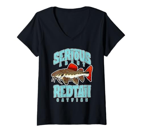 Damen Ernst über Redtail Catfish Aquarium Fish Keeper T-Shirt mit V-Ausschnitt Damen Ernst über Redtail Catfish Aquarium Fish Keeper T-Shirt mit V-Ausschnitt von JRRTS Redtail Catfish Designs