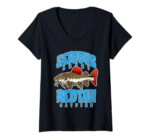 Damen Ernst über Redtail Catfish Aquarium Fish Keeper T-Shirt mit V-Ausschnitt Damen Ernst über Redtail Catfish Aquarium Fish Keeper T-Shirt mit V-Ausschnitt von JRRTS Redtail Catfish Designs
