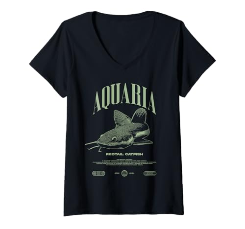 Damen Rettungswälzwasserwechsel Monsterfisch T-Shirt mit V-Ausschnitt Damen Rettungswälzwasserwechsel Monsterfisch T-Shirt mit V-Ausschnitt von JRRTS Redtail -Wels