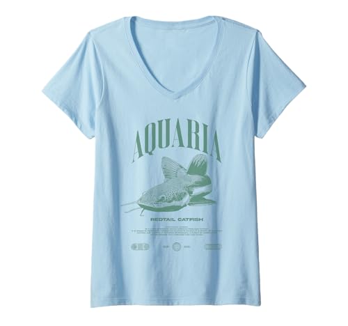 Damen Rettungswälzwasserwechsel Monsterfisch T-Shirt mit V-Ausschnitt Damen Rettungswälzwasserwechsel Monsterfisch T-Shirt mit V-Ausschnitt von JRRTS Redtail -Wels
