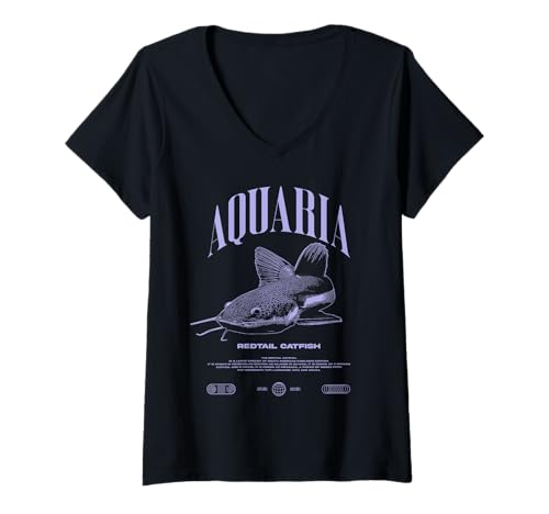 Damen Rettungswälzwasserwechsel Monsterfisch T-Shirt mit V-Ausschnitt Damen Rettungswälzwasserwechsel Monsterfisch T-Shirt mit V-Ausschnitt von JRRTS Redtail -Wels
