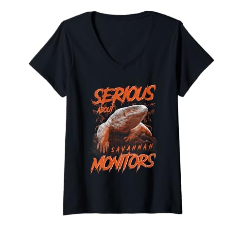 Damen Ernst über Savannah Monitore Reptile Keeper T-Shirt mit V-Ausschnitt Damen Ernst über Savannah Monitore Reptile Keeper T-Shirt mit V-Ausschnitt von JRRTS Savannah Monitor Reptile Keeper Designs