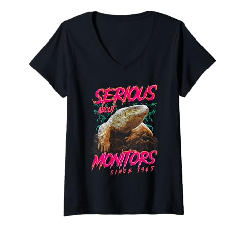 Damen Ernst über Savannah -Monitore seit 1965 T-Shirt mit V-Ausschnitt Damen Ernst über Savannah -Monitore seit 1965 T-Shirt mit V-Ausschnitt von JRRTS Savannah Monitor Reptile Keeper Designs