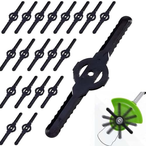 20 Stück Rasentrimmer Ersatzmesser,Kunststoff Ersatzmesser Trimmer,Rasentrimmer Messer,Rasentrimmer Messer Kunststoff Ersatzmesser Set Kunststoffmesser für EinhSell Rasentrimmer Zubehör von JRYXDS