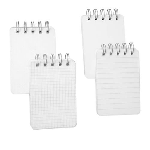 JRYXDS 4 Mini-Spiralnotizblöcke Im A7-Format, Je 80 Blätter, Wählbar Aus 4 Papierarten (Liniert/Kariert/Blank/Punktiert) – Perfekt Für Büro, Schule Und Zuhause von JRYXDS