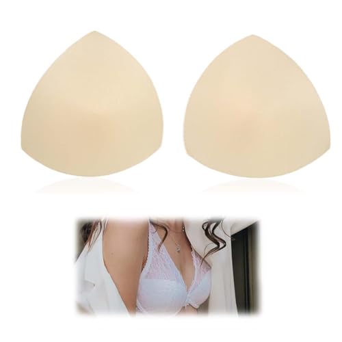 JRYXDS Bh-Einlagen Einsätze Dreieckige Atmungsaktive 2 Paar Bh Einsätze Hautfarbene Herausnehmbare Brustpolsterung Weiche Bequeme Bh Einlagen Für Frauen Mädchen Jede Körbchenabdeckung von JRYXDS