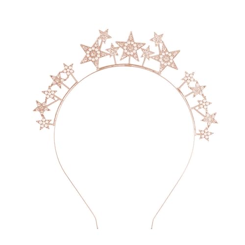 JRYXDS Stern-Stirnband Metall Stern Haarband Strass Legierungs Kopfbedeckung Dekorativer Kristall-Haarreifen Haarschmuck für Frauen Party Mädchen Braut Brautjungfern von JRYXDS