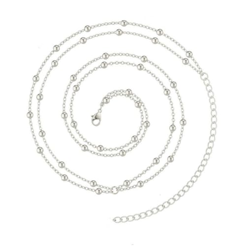 JRYXDS Taillenketten Silber Bauchkette Für Damen Geschichtete Hüftkette 2 Lagige Bauch Und Körperkette Verstellbar Wasserfest Nicht Anlaufend von JRYXDS