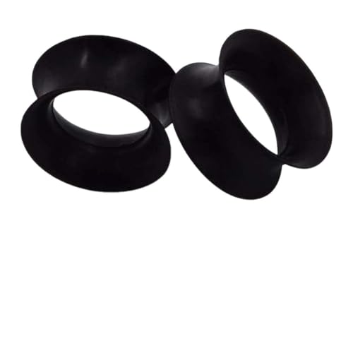 JRYXDS Tunnel 12Mm 2 Pcs Extra Weich Silikon Ohr Tunnel Plug Piercing Schmuck Silikon Fleisch Tunnels Ohrdehner Plug Körper Flexible Stretching Expander Für Männer Frauen(Schwarz) von JRYXDS