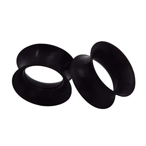 JRYXDS Tunnel 16Mm 2 Pcs Extra Weich Silikon Ohr Tunnel Plug Piercing Schmuck Ohrdehner Plug Ohr Expander Ohrplugs Flexible Stretching Expander Ohr Piercing Schmuck Für Männer Frauen(Schwarz) von JRYXDS