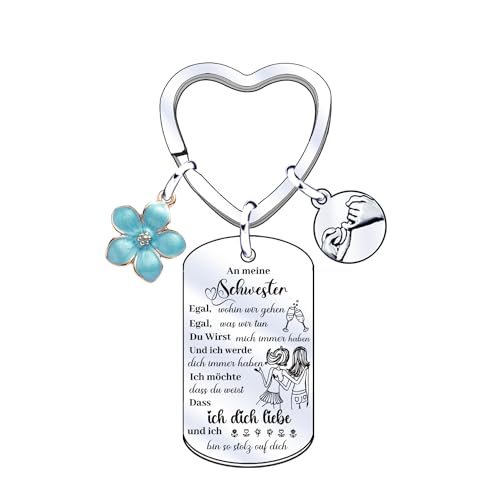 Schlüsselanhänger Schwester Geschenk für Schwester Weihnachtsgeschenke Schwester Beste Schwester Geschenke Personalisierte Geburtstagsgeschenk Ostergeschenk Schwester Freundschaft Glücksbringer (2) von JRZDFXS