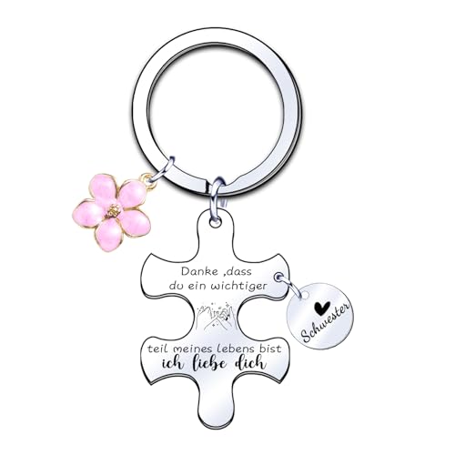 Schlüsselanhänger Schwester Geschenk für Schwester Weihnachtsgeschenke Schwester Beste Schwester Geschenke Personalisierte Geburtstagsgeschenk Ostergeschenk Schwester Freundschaft Glücksbringer (4) von JRZDFXS
