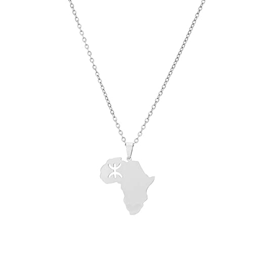 Halskette Mit Afrikanischer Karte – Modische Halskette Mit Afrikanischer Karte Im Ethnischen Stil, Geometrischer Berber-Anhänger Für Männer Und Frauen, Freundschaftskette, Pulloverkette, Schmuck von JRZEOCI