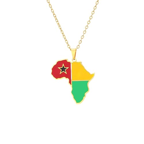 Halskette Mit Anhänger Mit Afrika-Kartenumriss – Afrika-Kartenanhänger, Einfacher, Öltropfender Afrikanischer Schmuck, Verstellbare Kette, Halskette Mit Afrikanischem Kontinent Für Männer, Fra von JRZEOCI