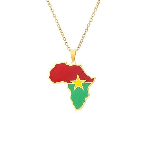 JRZEOCI Afrika-Karten-Halsketten Für Frauen Und Männer – Halskette Mit Öltropfendem Afrika-Umriss-Anhänger Für Männer, Halskette Mit Afrika-Kontinent, Afrika-Karten-Schmuck, Zierliche Halskette Mit A von JRZEOCI