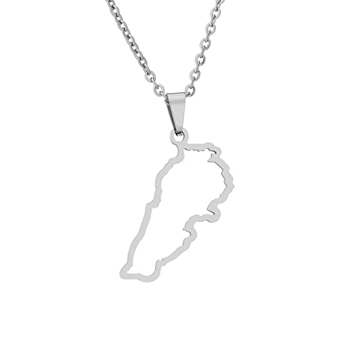 JRZEOCI Hip-Hop-Halskette – Libanon-Freundschaftskette, Libanon-Kette, Halskette Für Männer, Anhänger, Libanon-Charm-Halskette, Libanon-Geometrie, Unisex-Schmuckgeschenke, Weiß 1,50 Cm von JRZEOCI