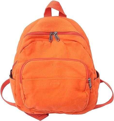 JRink Ästhetischer Jeansrucksack für Damen Herren, lässiger Denim-Tagesrucksack, Handtasche, Geldbörse, leichter Rucksack, Schultertasche, 484 Orange von JRink