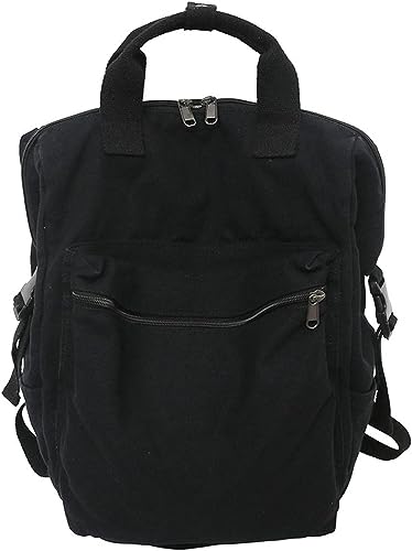 JRink Ästhetischer Jeansrucksack für Damen Herren, lässiger Denim-Tagesrucksack, Handtasche, Geldbörse, leichter Rucksack, Schultertasche, 523 Schwarz von JRink