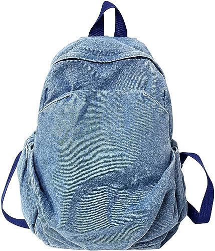 JRink Ästhetischer Jeansrucksack für Damen Herren, lässiger Denim-Tagesrucksack, Handtasche, Geldbörse, leichter Rucksack, Schultertasche, 562 von JRink