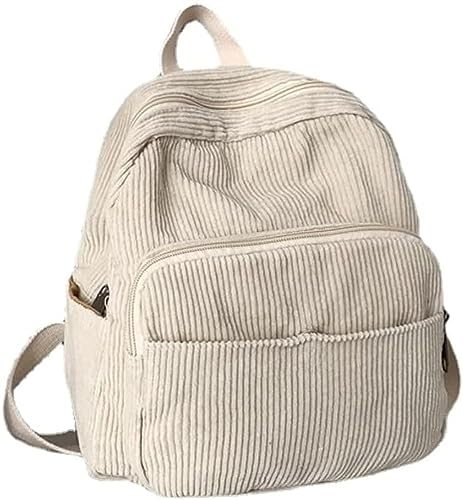 JRink Ästhetischer Jeansrucksack für Damen Herren, lässiger Denim-Tagesrucksack, Handtasche, Geldbörse, leichter Rucksack, Schultertasche, 602 Creme von JRink