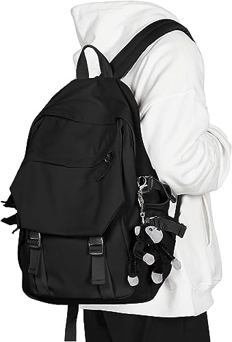 JRink College-Rucksack, wasserdicht, schwarz, College-Taschen für Damen, leichter Reiserucksack, lässiger Tagesrucksack, Laptop-Rucksäcke, A-schwarz-Large von JRink