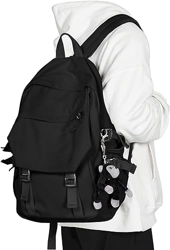 JRink College-Rucksack, wasserdicht, schwarz, College-Taschen für Damen, leichter Reiserucksack, lässiger Tagesrucksack, Laptop-Rucksäcke, A-schwarz von JRink