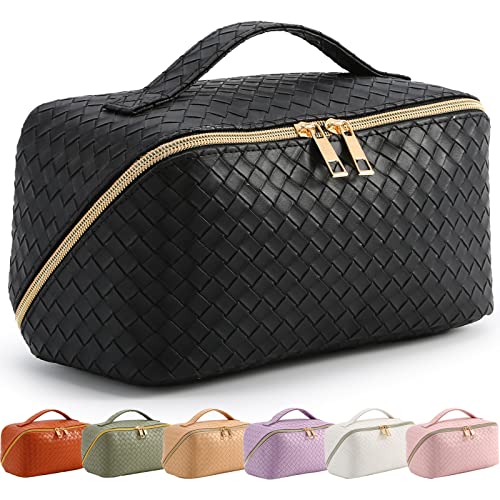 JRink Upgrade Make-up Tasche Große Kapazität Reise Kosmetiktasche Make Up Taschen für Frauen Wasserdicht Tragbare Kosmetiktaschen mit Griff, Schwarz von JRink