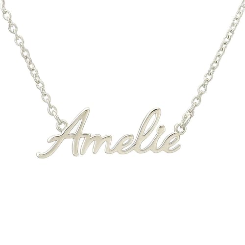 JRose Collections Identité Personalisierte Namenskette - Beliebte Mädchennamen & Titel - Verstellbare Kette in Geschenkbox von Mulberry Studios, Einheitsgröße, Zink von JRose Collections