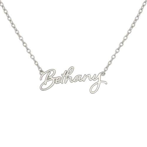 JRose Collections Identité Personalisierte Namenskette - Beliebte Mädchennamen & Titel - Verstellbare Kette in Geschenkbox von Mulberry Studios, Einheitsgröße, Zink von JRose Collections