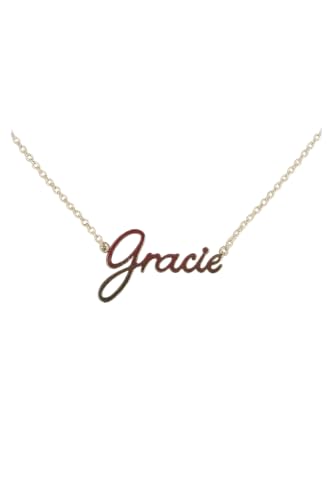 JRose Collections Identité Personalisierte Namenskette - Beliebte Mädchennamen & Titel - Verstellbare Kette in Geschenkbox von Mulberry Studios, Einheitsgröße, Zink von JRose Collections