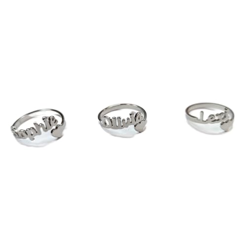 JRose Collections Personalisierter Name Iden Ring Einstellbar Nickelfrei Schmuck mit Herz & Initiale Design Luxus Geschenkbox für Frauen & Mädchen, Legierter Stahl, Zinklegierung JRose Collections Personalisierter Name Iden Ring Einstellbar Nickelfrei Schmuck mit Herz & Initiale Design Luxus Geschenkbox für Frauen & Mädchen, Legierter Stahl, Zinklegierung von JRose Collections