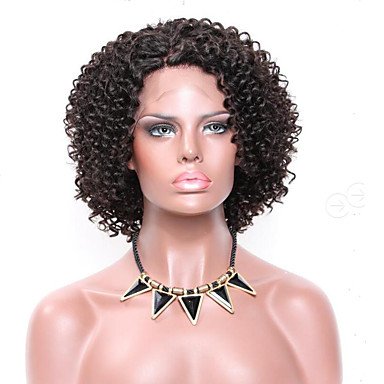 Frauen Echthaar Spitze Perücke brasilianischen Remy Spitze vorne frei Teil leimlosen Lace Front 150% Dichte Bob Haarschnitt Afro Perücke dunkel Braune kurze von JS Wigs