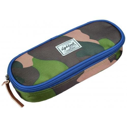 Lightpak 46141 - Schreibgeräteetui WILD Child, Federmappe in Camouflage blau, Stiftetui aus Polyester, Federmäppchen mit großem Hauptfach und 4 elastischen Bändern, Stifteetui ca. 9,5 × 23,5 × 5 cm von JSA