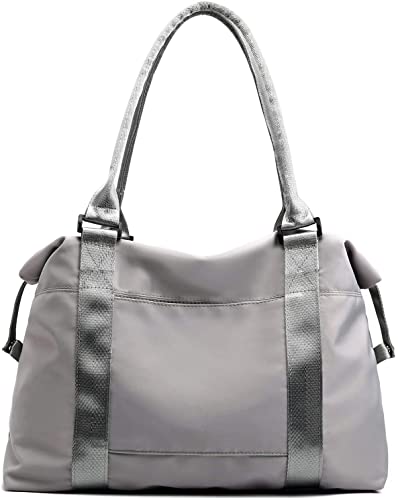 JSAHAH Frauen Tote Bag Reise Duffel Bag Carry On Gepäck Tasche Sport Gym Bag, Grau, Large, Flugzeugtaschen für Damen von JSAHAH