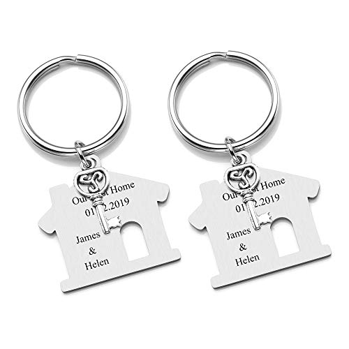 JSDDE 2er Personalisierte Schlüsselanhänger Mit Textgravur - Kreativ Design für Hause, Familie, Wohnung - Housewarming Geschenke für Verwandte Und Freunde JSDDE 2er Personalisierte Schlüsselanhänger Mit Textgravur - Kreativ Design für Hause, Familie, Wohnung - Housewarming Geschenke für Verwandte Und Freunde von JSDDE